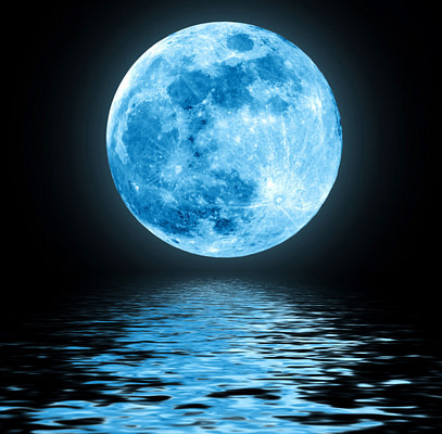 blue moon over water